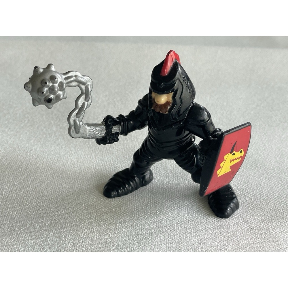 1994 Fisher Price Great Adventures Castle Black Knight Armor Mace Action Figure - Picture 3 of 9